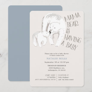 Inbjudan till mammans Bear Blue Boy Baby Shower