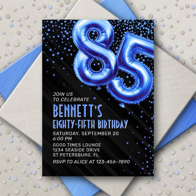 Inbjudan till manar Blue 85 Birthday (Skapare uppladdad)