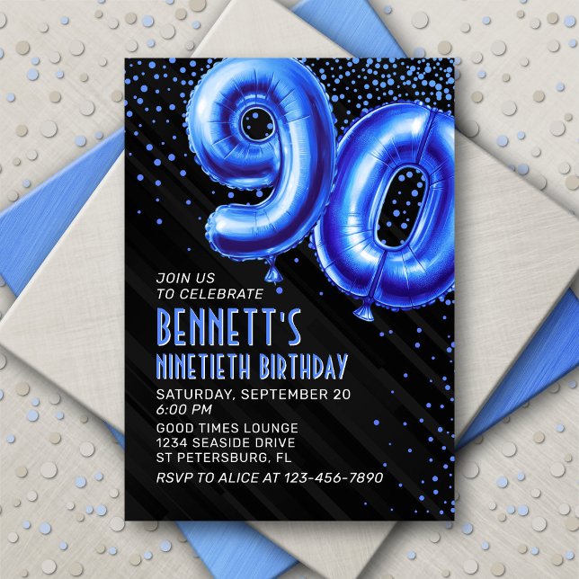 Inbjudan till manar Blue 90:e Birthday  Birthday (Skapare uppladdad)
