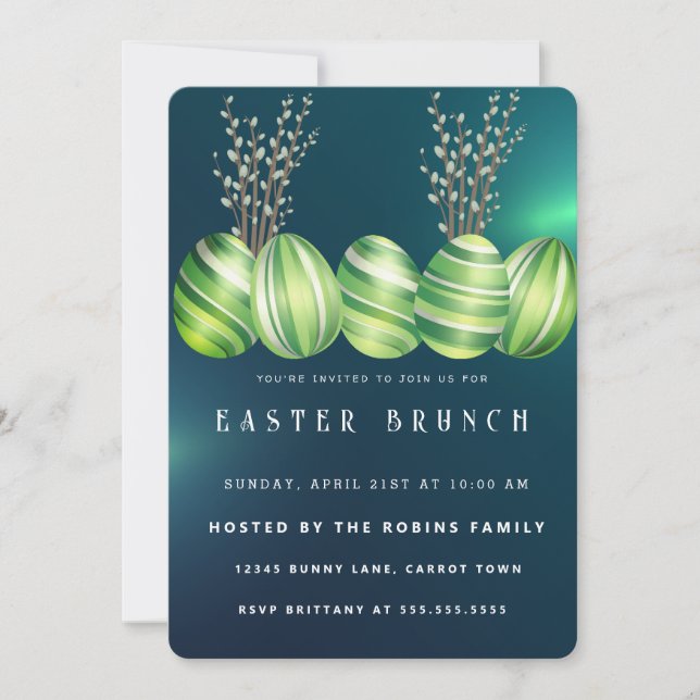 Inbjudan till marble Påsk Cute Eggs (Framsida)