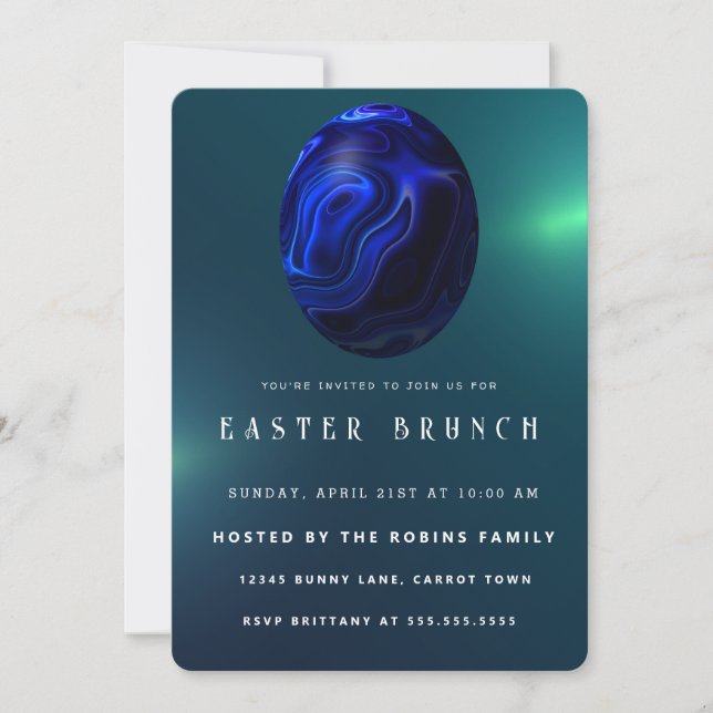 Inbjudan till marble Påsk Cute Eggs (Framsida)