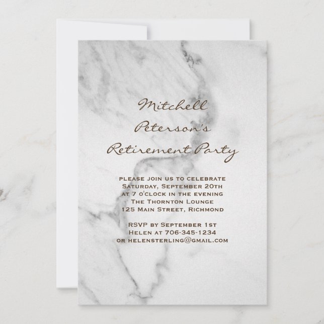 Inbjudan till Marble Pension-partiet i Taupe (Framsida)