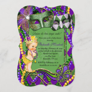 Inbjudan till Mardi Gras Baby Shower
