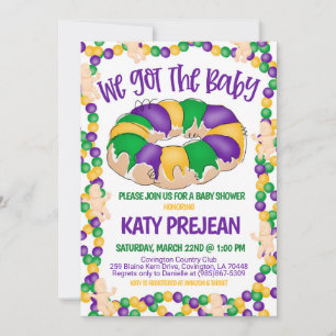 Inbjudan till Mardi Gras Baby Shower