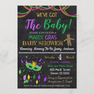 Inbjudan till Mardi Gras Baby Shower