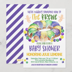 Inbjudan till Mardi Gras Baby Shower