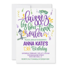 Inbjudan till Mardi Gras Birthday