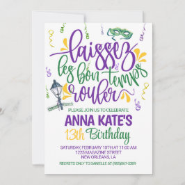 Inbjudan till Mardi Gras Birthday
