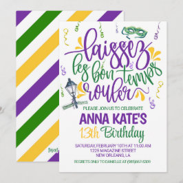Inbjudan till Mardi Gras Birthday
