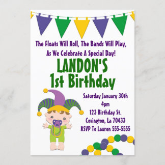 Inbjudan till Mardi Gras Birthday