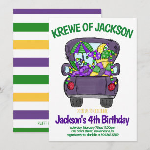Inbjudan till Mardi Gras Birthday