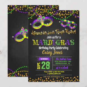Inbjudan till Mardi Gras Birthday