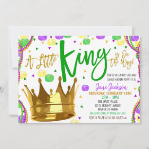 Inbjudan till Mardi Gras Boy Baby Shower