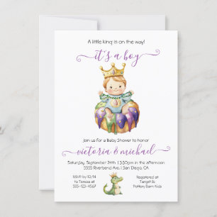 Inbjudan till Mardi Gras Boy Baby Shower