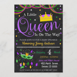 Inbjudan till Mardi Gras Girl Baby Shower