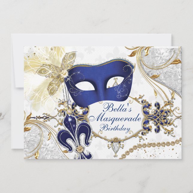 Inbjudan till Mardi Gras Masqueraparty (Framsida)