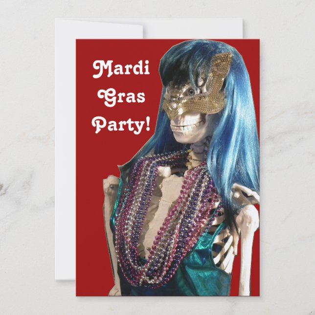 Inbjudan till Mardi Gras Party (Framsida)
