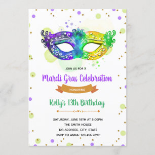 , inbjudan till Mardi Gras Soiree