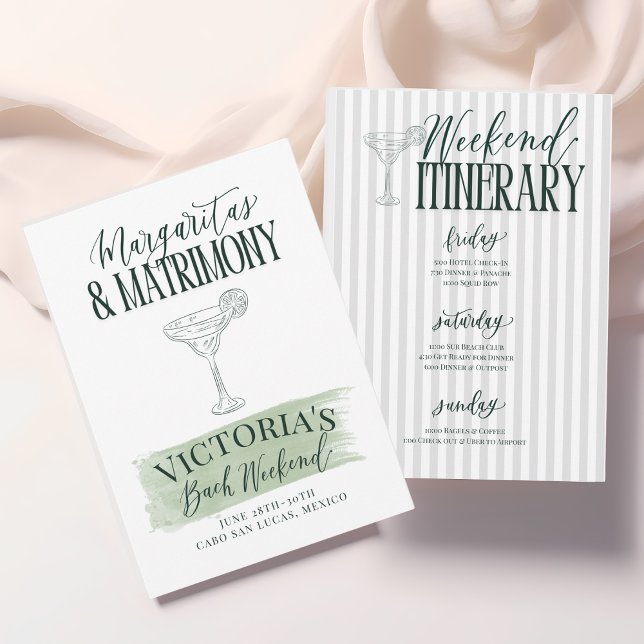 Inbjudan till Margs och Matrimony Bachelorette (Margaritas & Matrimony Bachelorette Party Invitation | Custom Bachelorette supplies for beach bride!)