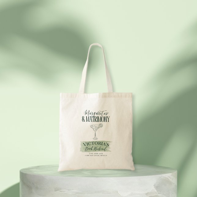 Inbjudan till Margs och Matrimony Bachelorette Tygkasse (Margs & Matrimony Bachelorette Party Custom Tote for Bridesmaid Gifts)