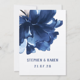 Inbjudan till marin Blue Poppy Elegant bröllop