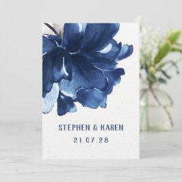 Inbjudan till marin Blue Poppy Elegant bröllop