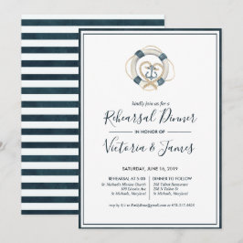 Inbjudan till marin marin marin och vit repetition