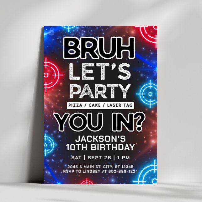 Inbjudan till Märkrn Bruh Laser Glow Birthday Birt (Skapare uppladdad)