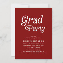 Inbjudan till Maron Grad Party Retro Studenten