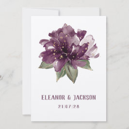 Inbjudan till Maroon Burgundy Poppy Elegant bröllo