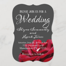 Inbjudan till Marsala Burgundy och Grått Wedding