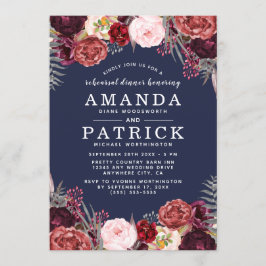Inbjudan till marsala Peony Rehearsal Dinner