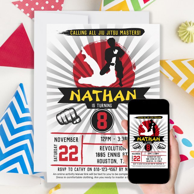 Inbjudan till martialkonst-barn i Brasilien Jiu Ji (Skapare uppladdad)