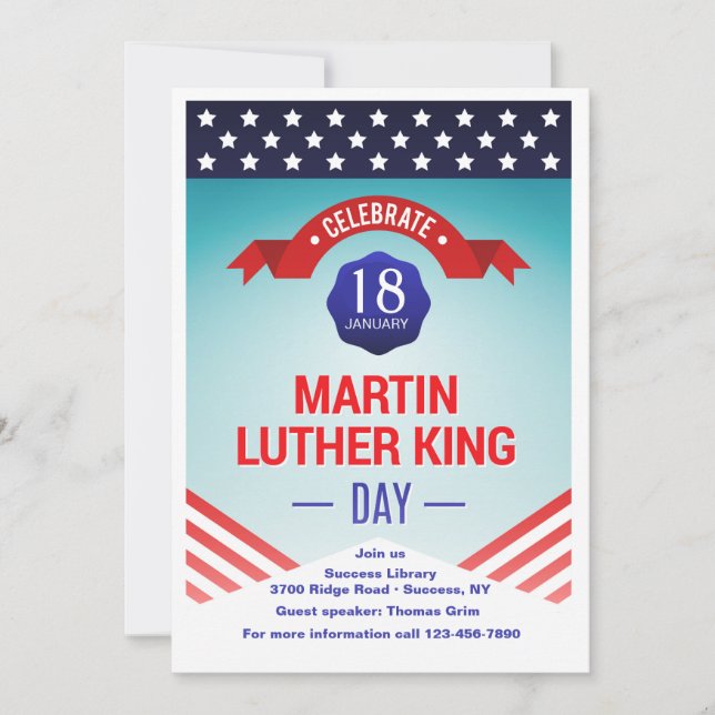 Inbjudan till Martin Luther Kind Day Firande (Framsida)