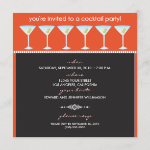 Inbjudan till Martini Glass Cocktail-partiet (oran