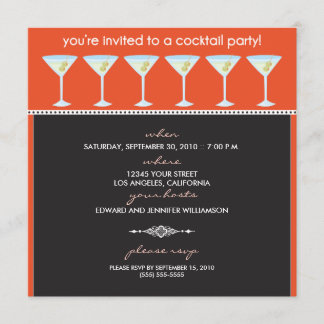 Inbjudan till Martini Glass Cocktail-partiet (oran