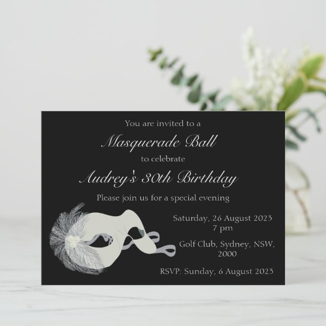 Inbjudan till Masqueraad Boll (Stående Fram)