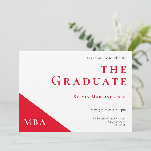 Inbjudan till MBA-Studentfesten Red White (Stående Fram)