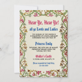 Inbjudan till medieval Renaissance Birthday