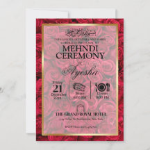 Inbjudan till Mehndi-kanalen Ro Blommigt Guld Isla