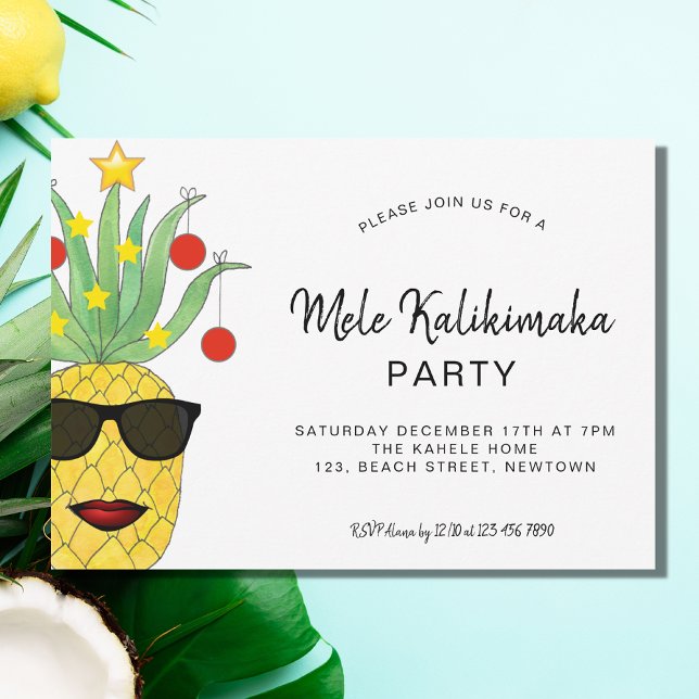 Inbjudan till Mele Kalikimaka Party-ananas (Skapare uppladdad)