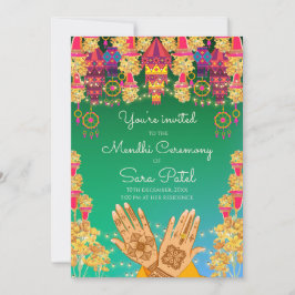 Inbjudan till Mendhi Night & Henna-fest inbjudning
