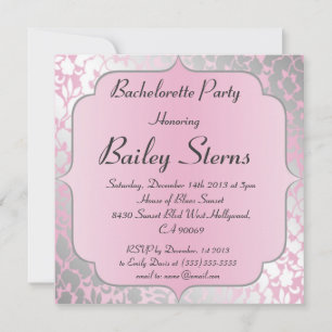 Inbjudan till Metallic Baby Rosa Bachelorette Part