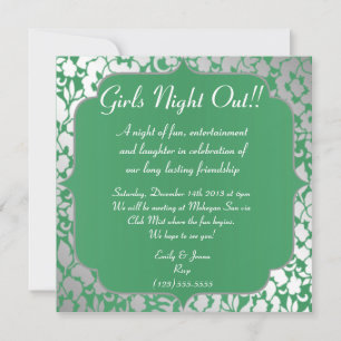 Inbjudan till Metallic Emerald Grönt Girls Night O