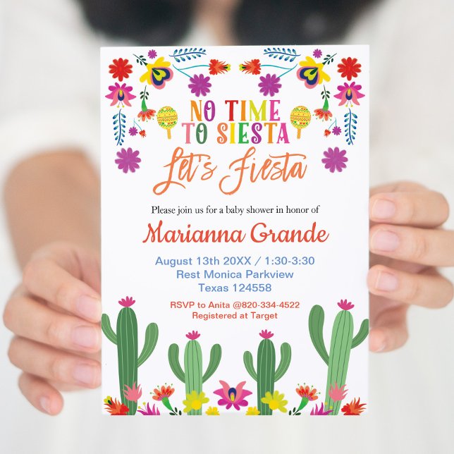 Inbjudan till mexikanska Blommigten Fiesta Baby Sh (Skapare uppladdad)