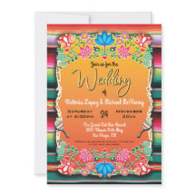 Inbjudan till Mexikanska Bröllop Matta och Blommig