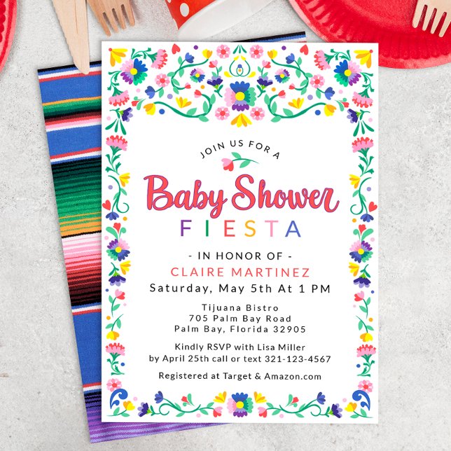 Inbjudan till mexikanska fästdon för babyskor - fä (Baby Shower Fiesta Invitation)