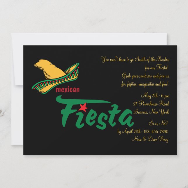 Inbjudan till mexikanska fiesta (Framsida)