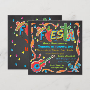 Inbjudan till mexikanska Fiesta-partiet på tavla