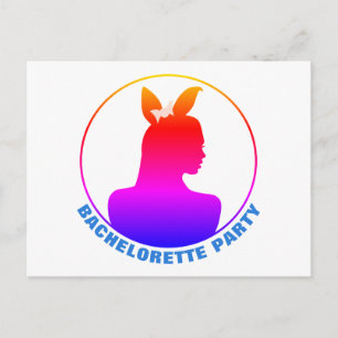 Inbjudan till Miami Bunny Girl Bachelorette Party Vykort